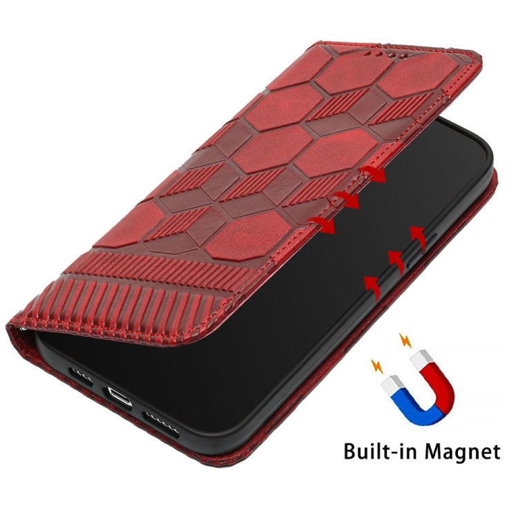 For iPhone 12 / 12 Pro Football Texture Magnetic Leather Flip Phone Case