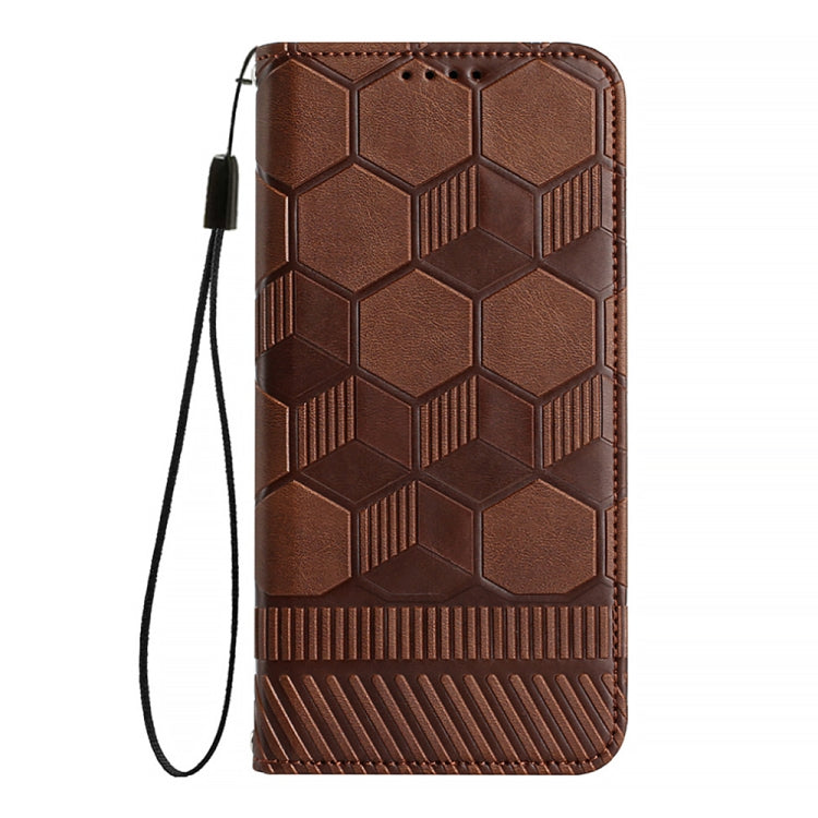 For iPhone 12 / 12 Pro Football Texture Magnetic Leather Flip Phone Case