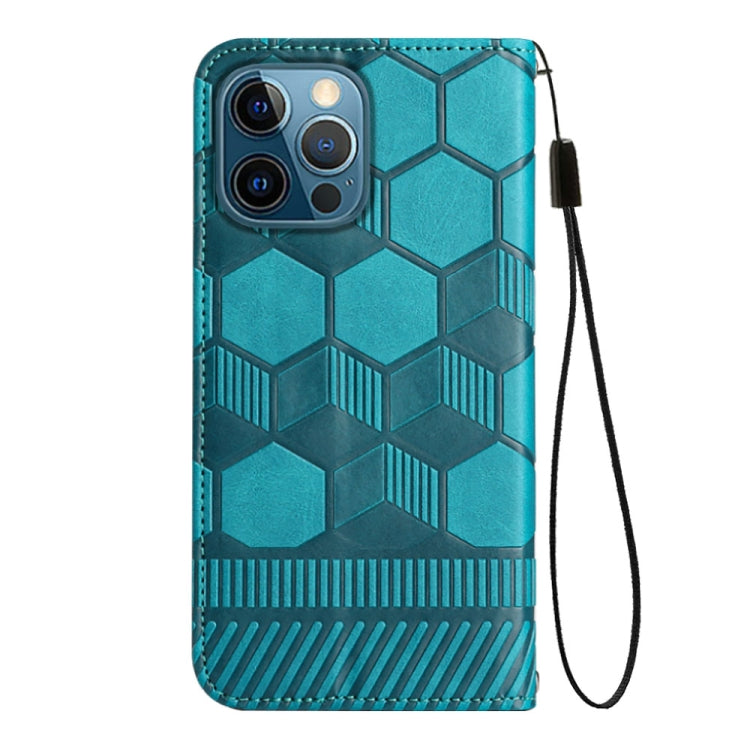 For iPhone 12 Pro Max Football Texture Magnetic Leather Flip Phone Case