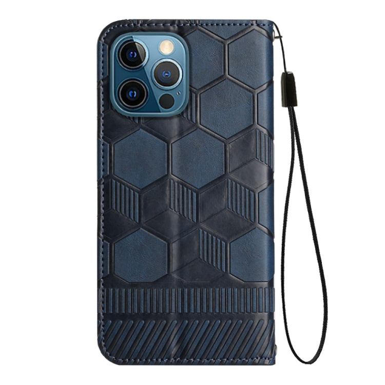 For iPhone 12 Pro Max Football Texture Magnetic Leather Flip Phone Case