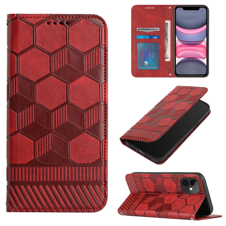 For iPhone 11 Football Texture Magnetic Leather Flip Phone Case