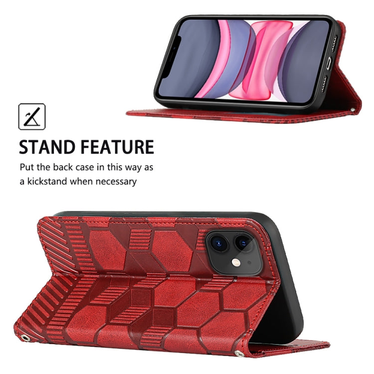For iPhone 11 Football Texture Magnetic Leather Flip Phone Case