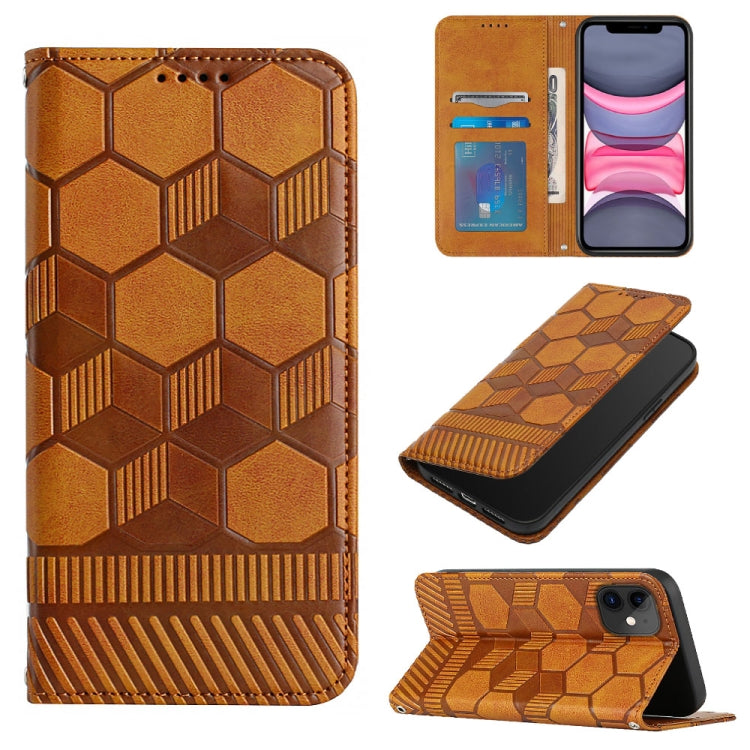 For iPhone 11 Football Texture Magnetic Leather Flip Phone Case