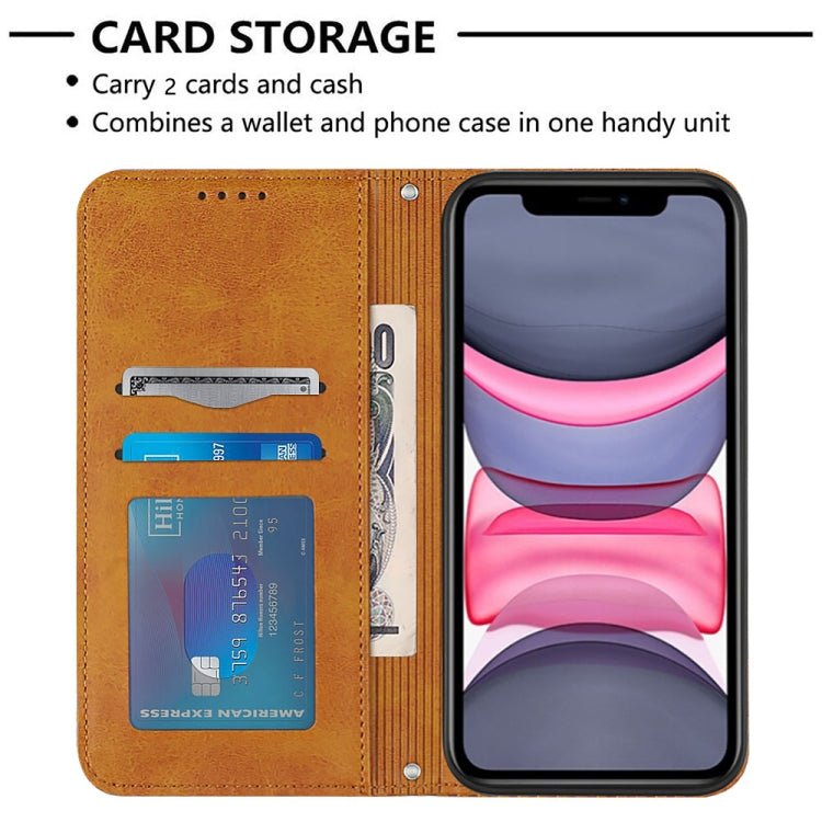 For iPhone 11 Football Texture Magnetic Leather Flip Phone Case
