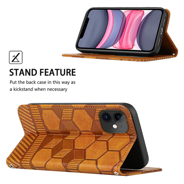 For iPhone 11 Football Texture Magnetic Leather Flip Phone Case