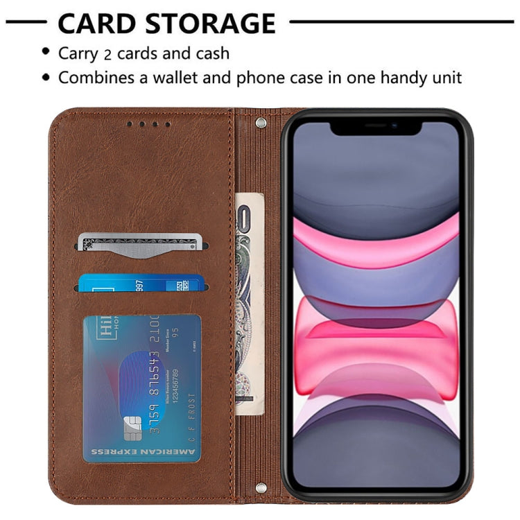 For iPhone 11 Football Texture Magnetic Leather Flip Phone Case