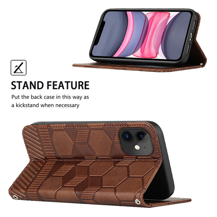 For iPhone 11 Football Texture Magnetic Leather Flip Phone Case