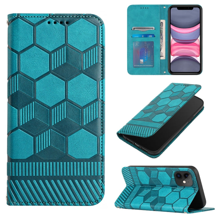 For iPhone 11 Football Texture Magnetic Leather Flip Phone Case