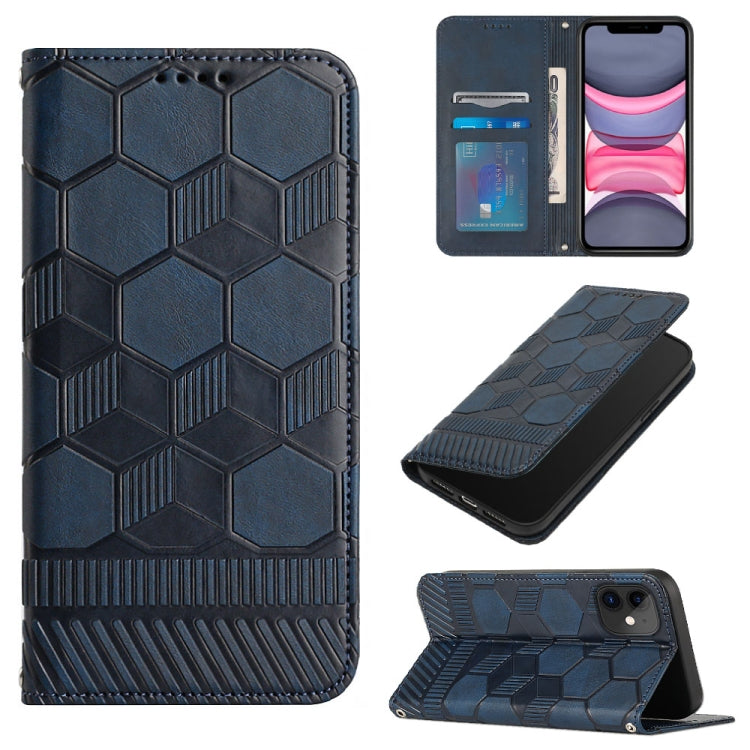 For iPhone 11 Football Texture Magnetic Leather Flip Phone Case
