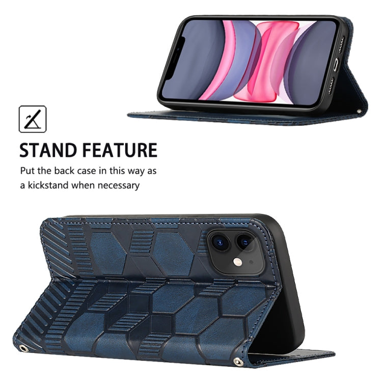 For iPhone 11 Football Texture Magnetic Leather Flip Phone Case