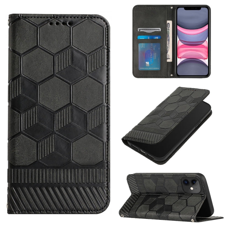 For iPhone 11 Football Texture Magnetic Leather Flip Phone Case