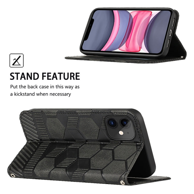 For iPhone 11 Football Texture Magnetic Leather Flip Phone Case