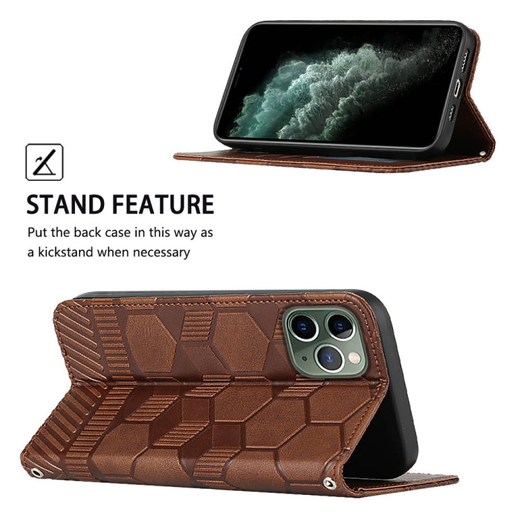 For iPhone 11 Pro Football Texture Magnetic Leather Flip Phone Case