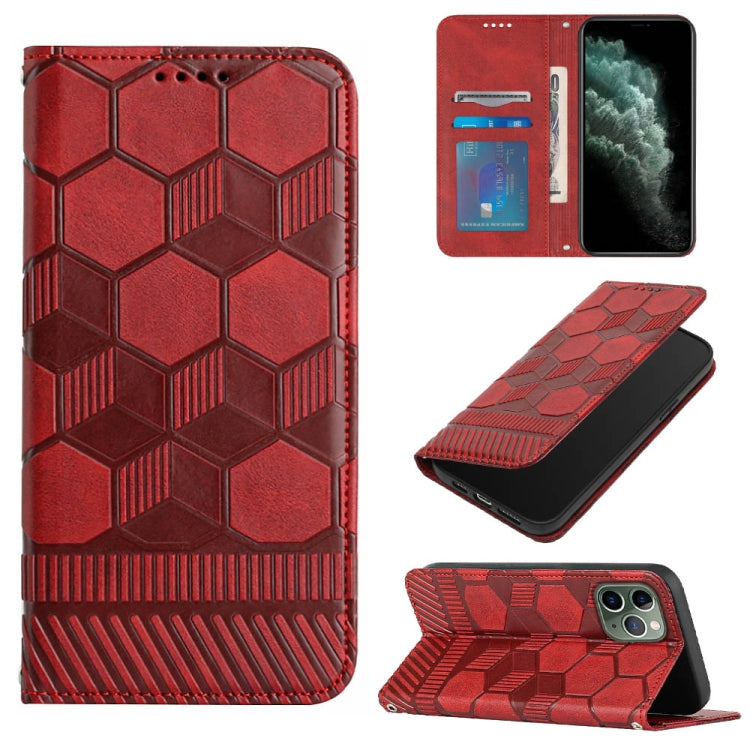 For iPhone 11 Pro Max Football Texture Magnetic Leather Flip Phone Case