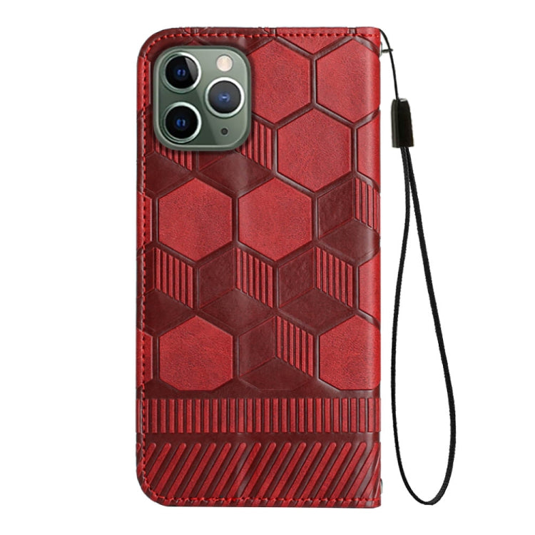 For iPhone 11 Pro Max Football Texture Magnetic Leather Flip Phone Case