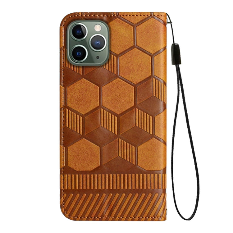For iPhone 11 Pro Max Football Texture Magnetic Leather Flip Phone Case
