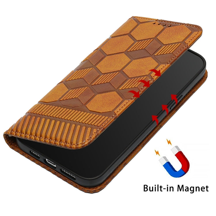 For iPhone 11 Pro Max Football Texture Magnetic Leather Flip Phone Case