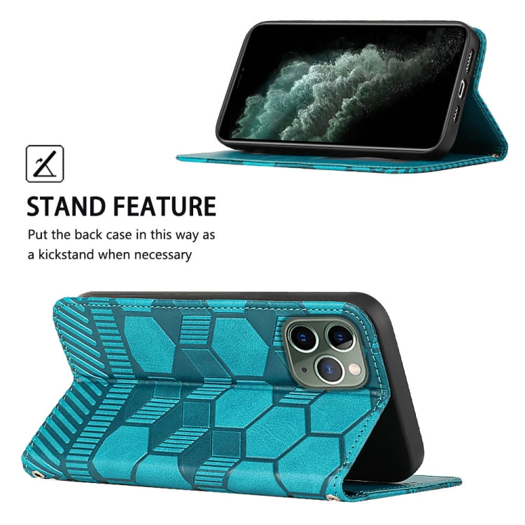 For iPhone 11 Pro Max Football Texture Magnetic Leather Flip Phone Case