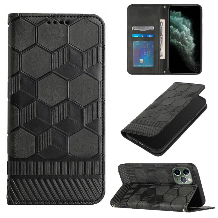 For iPhone 11 Pro Max Football Texture Magnetic Leather Flip Phone Case