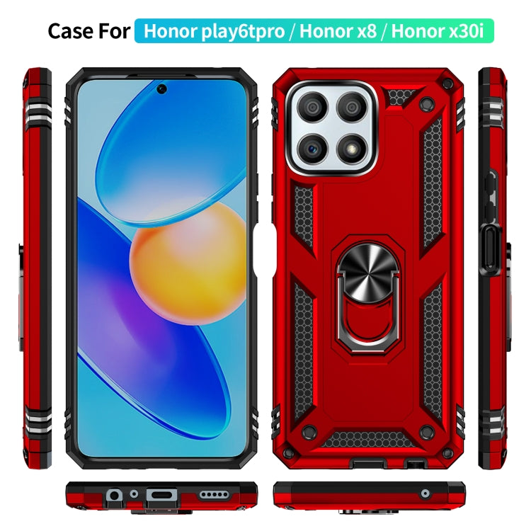 For Honor Play6T Pro / X8 / X30i Shockproof TPU + PC Phone Case with 360 Degree Rotating Holder