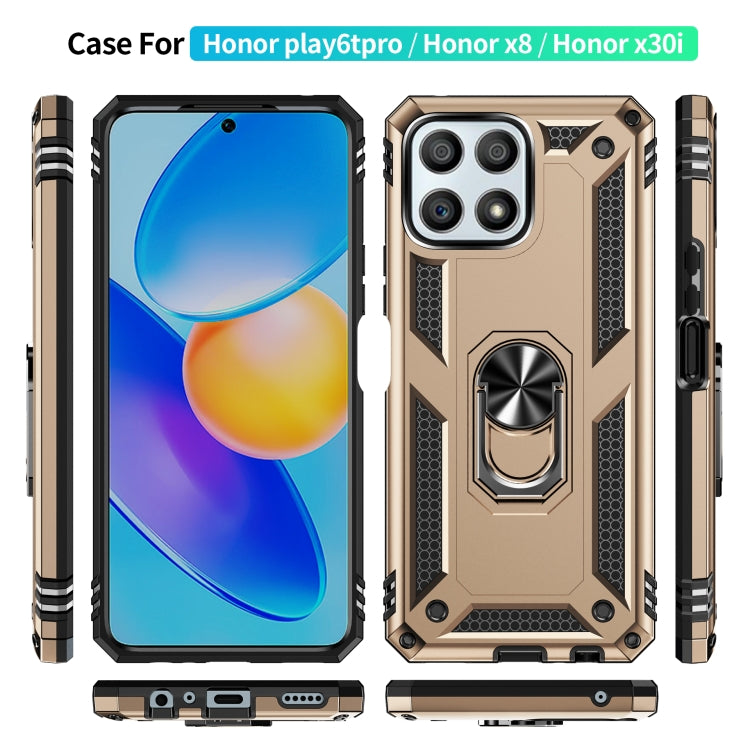 For Honor Play6T Pro / X8 / X30i Shockproof TPU + PC Phone Case with 360 Degree Rotating Holder
