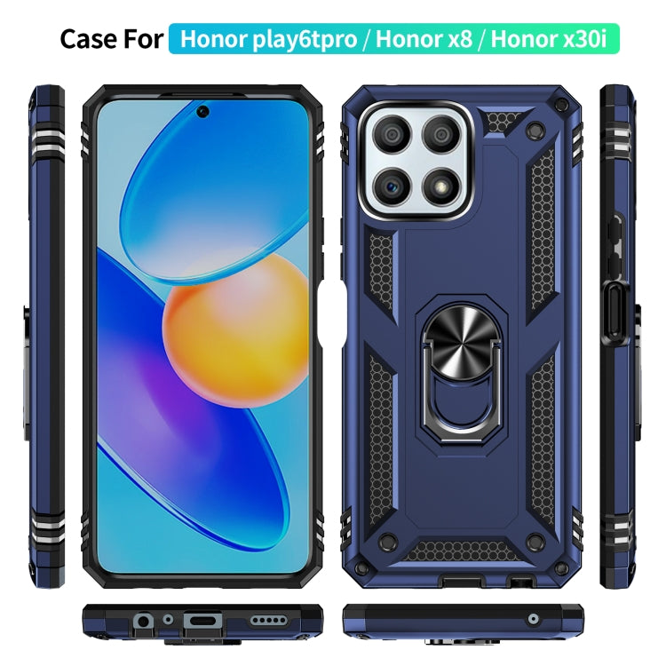 For Honor Play6T Pro / X8 / X30i Shockproof TPU + PC Phone Case with 360 Degree Rotating Holder