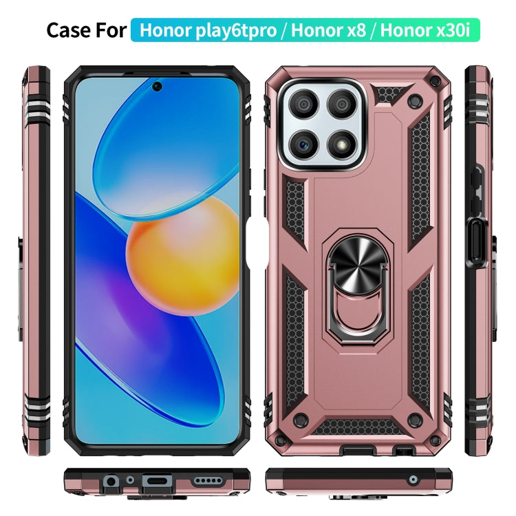 For Honor Play6T Pro / X8 / X30i Shockproof TPU + PC Phone Case with 360 Degree Rotating Holder