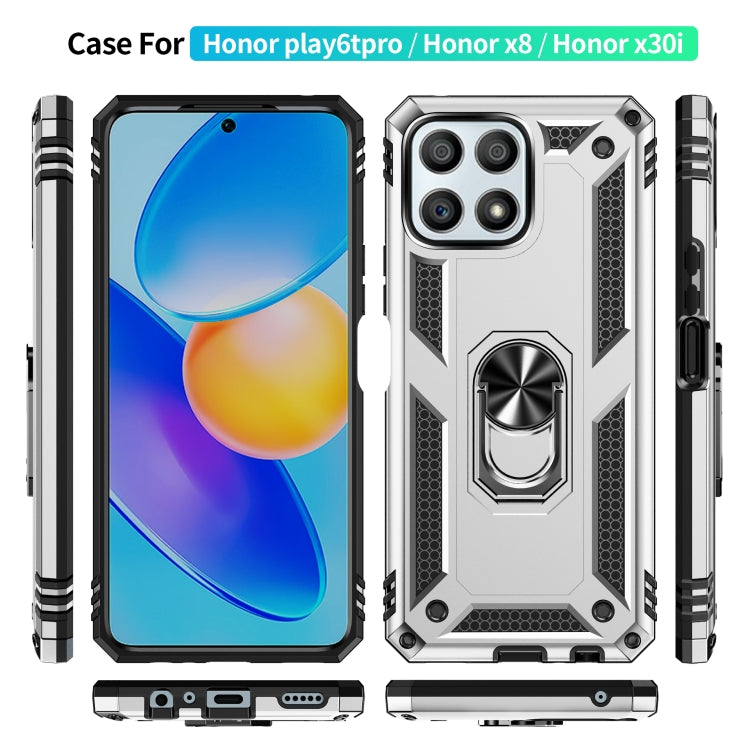 For Honor Play6T Pro / X8 / X30i Shockproof TPU + PC Phone Case with 360 Degree Rotating Holder