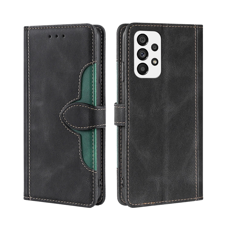 For Samsung Galaxy A73 5G Skin Feel Magnetic Buckle Leather Phone Case