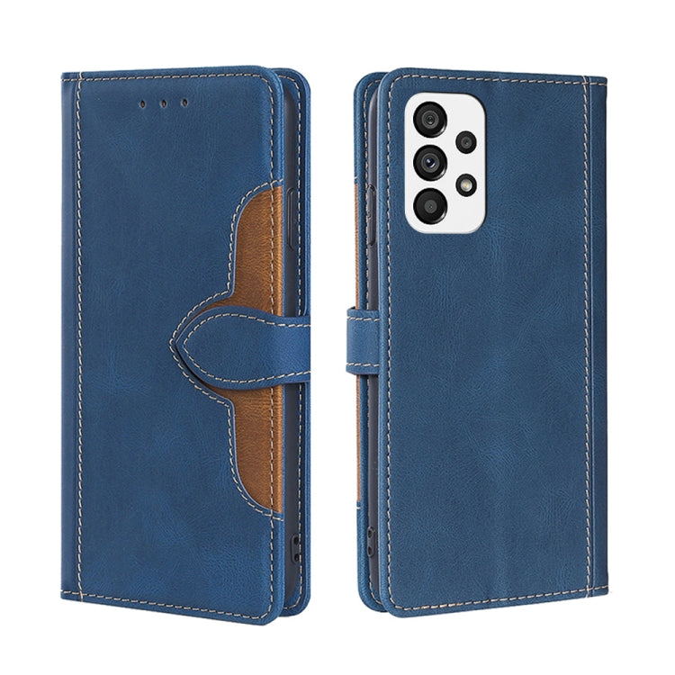 For Samsung Galaxy A73 5G Skin Feel Magnetic Buckle Leather Phone Case