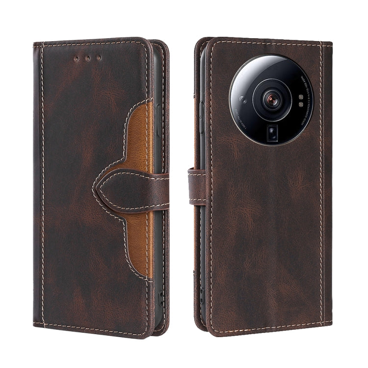 For Xiaomi 12S Ultra Skin Feel Magnetic Buckle Leather Phone Case