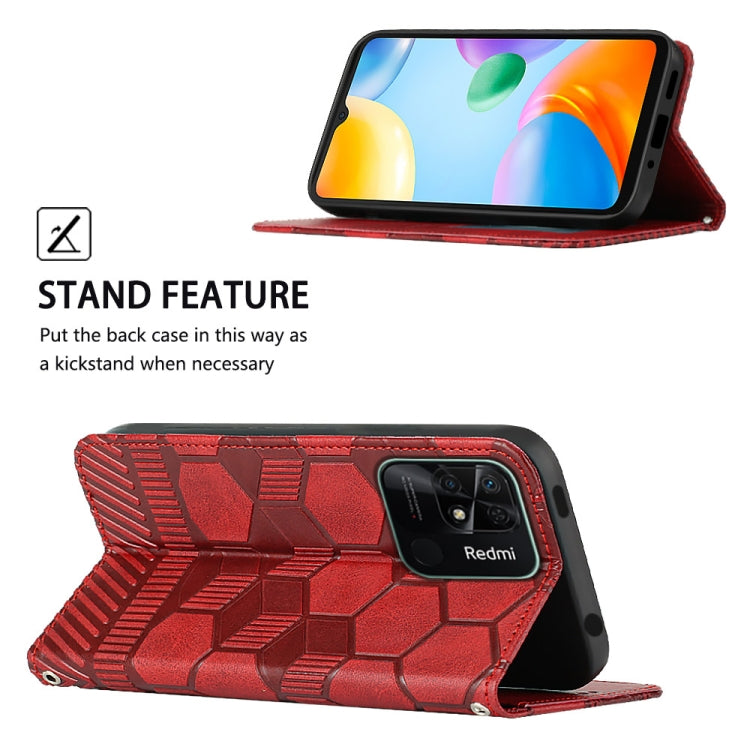 For Xiaomi Redmi 10C / 10 India Football Texture Magnetic Leather Flip Phone Case