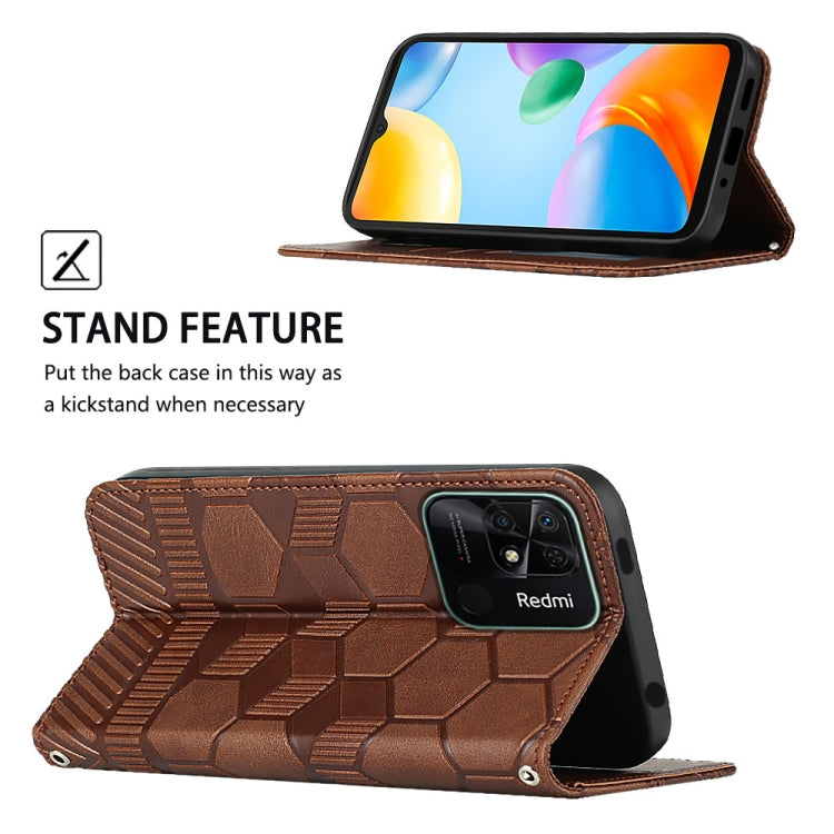 For Xiaomi Redmi 10C / 10 India Football Texture Magnetic Leather Flip Phone Case