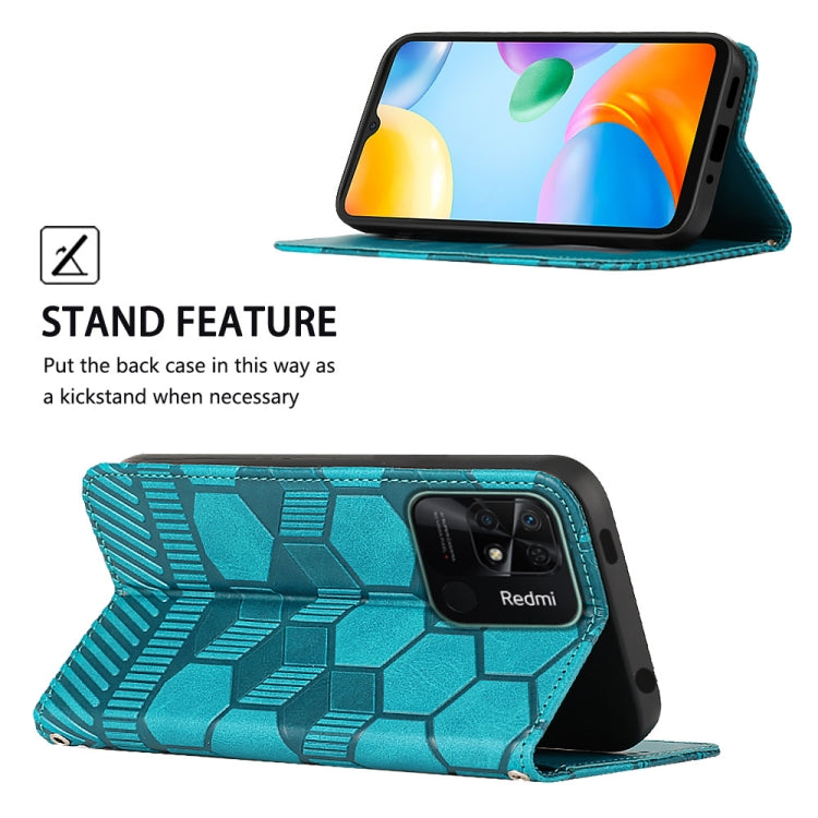 For Xiaomi Redmi 10C / 10 India Football Texture Magnetic Leather Flip Phone Case