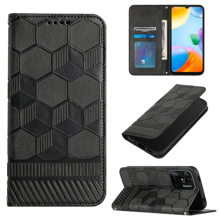 For Xiaomi Redmi 10C / 10 India Football Texture Magnetic Leather Flip Phone Case