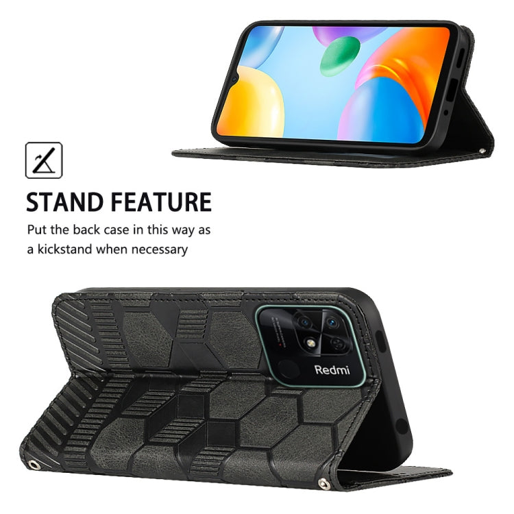 For Xiaomi Redmi 10C / 10 India Football Texture Magnetic Leather Flip Phone Case