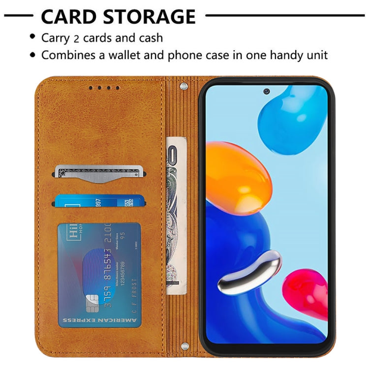 For Xiaomi Redmi Note 11 Global 2022 / Note 11S 4G Football Texture Magnetic Leather Flip Phone Case