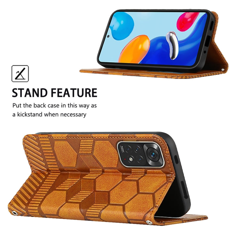 For Xiaomi Redmi Note 11 Global 2022 / Note 11S 4G Football Texture Magnetic Leather Flip Phone Case