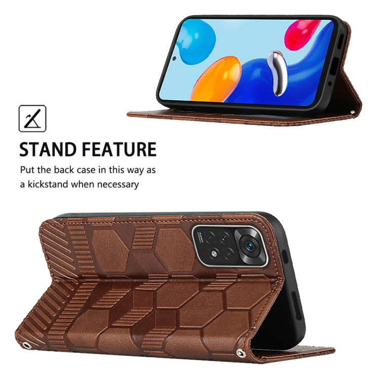 For Xiaomi Redmi Note 11 Global 2022 / Note 11S 4G Football Texture Magnetic Leather Flip Phone Case