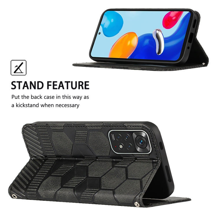 For Xiaomi Redmi Note 11 Global 2022 / Note 11S 4G Football Texture Magnetic Leather Flip Phone Case