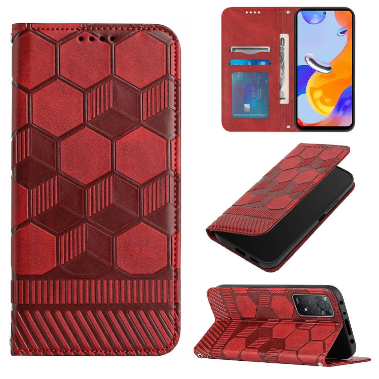 For Xiaomi Redmi Note 11 Pro 5G / 4G Global 2022 / Note 11 Pro+ India Football Texture Magnetic Leather Flip Phone Case