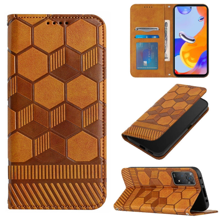 For Xiaomi Redmi Note 11 Pro 5G / 4G Global 2022 / Note 11 Pro+ India Football Texture Magnetic Leather Flip Phone Case