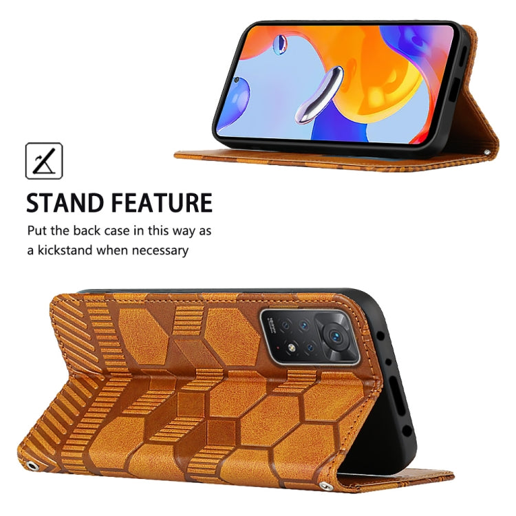 For Xiaomi Redmi Note 11 Pro 5G / 4G Global 2022 / Note 11 Pro+ India Football Texture Magnetic Leather Flip Phone Case