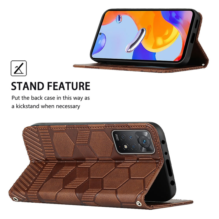 For Xiaomi Redmi Note 11 Pro 5G / 4G Global 2022 / Note 11 Pro+ India Football Texture Magnetic Leather Flip Phone Case