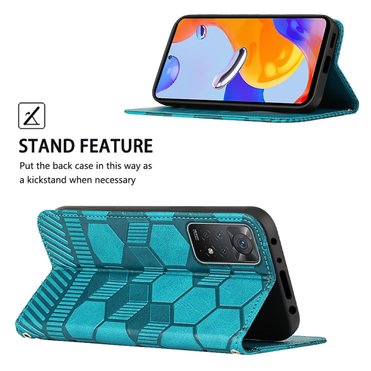 For Xiaomi Redmi Note 11 Pro 5G / 4G Global 2022 / Note 11 Pro+ India Football Texture Magnetic Leather Flip Phone Case