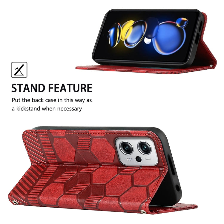 For Xiaomi Redmi Note 11T Pro Football Texture Magnetic Leather Flip Phone Case