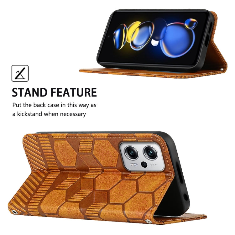 For Xiaomi Redmi Note 11T Pro Football Texture Magnetic Leather Flip Phone Case