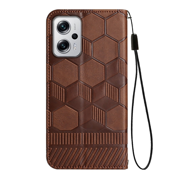 For Xiaomi Redmi Note 11T Pro Football Texture Magnetic Leather Flip Phone Case
