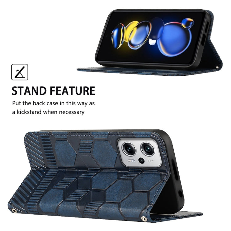 For Xiaomi Redmi Note 11T Pro Football Texture Magnetic Leather Flip Phone Case