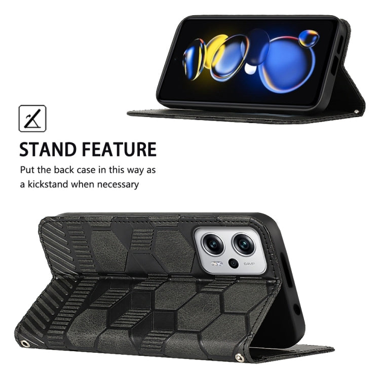 For Xiaomi Redmi Note 11T Pro Football Texture Magnetic Leather Flip Phone Case